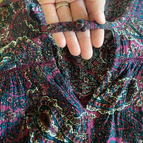American Eagle Purple Paisley Print Dress Women's XXS - Picture 6 of 13